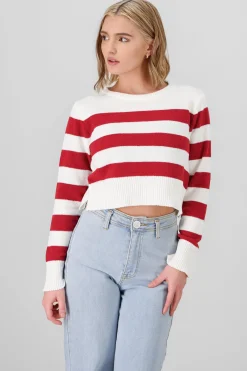 Shasa Striped Crop Sweater