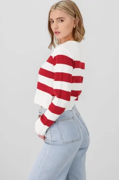 Shasa Striped Crop Sweater