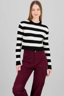 Shasa Striped Cropped Sweater