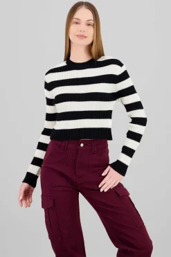 Shasa Striped Cropped Sweater