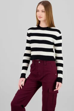 Shasa Striped Cropped Sweater