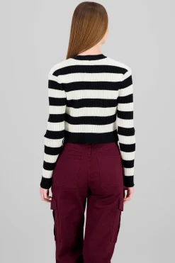 Shasa Striped Cropped Sweater