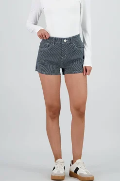 Shasa Striped Denim Shorts