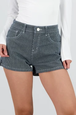 Shasa Striped Denim Shorts