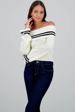 Shasa Striped Detail Badau Sweater