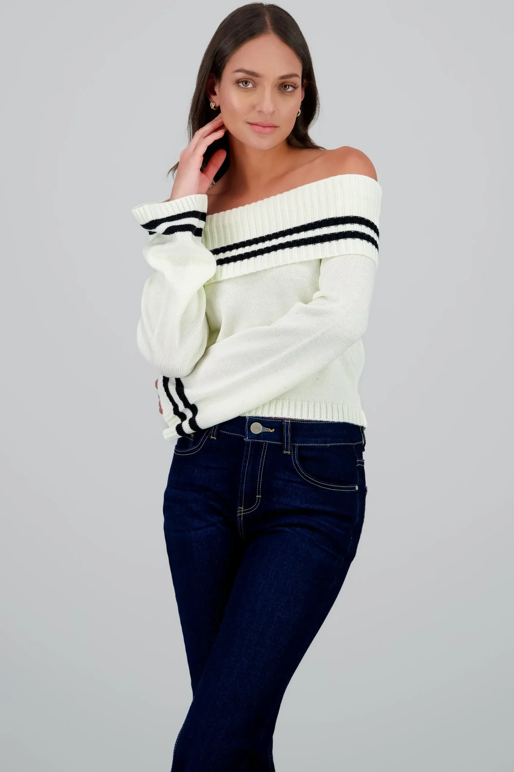 Shasa Striped Detail Badau Sweater