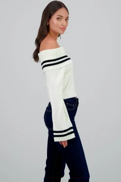 Shasa Striped Detail Badau Sweater