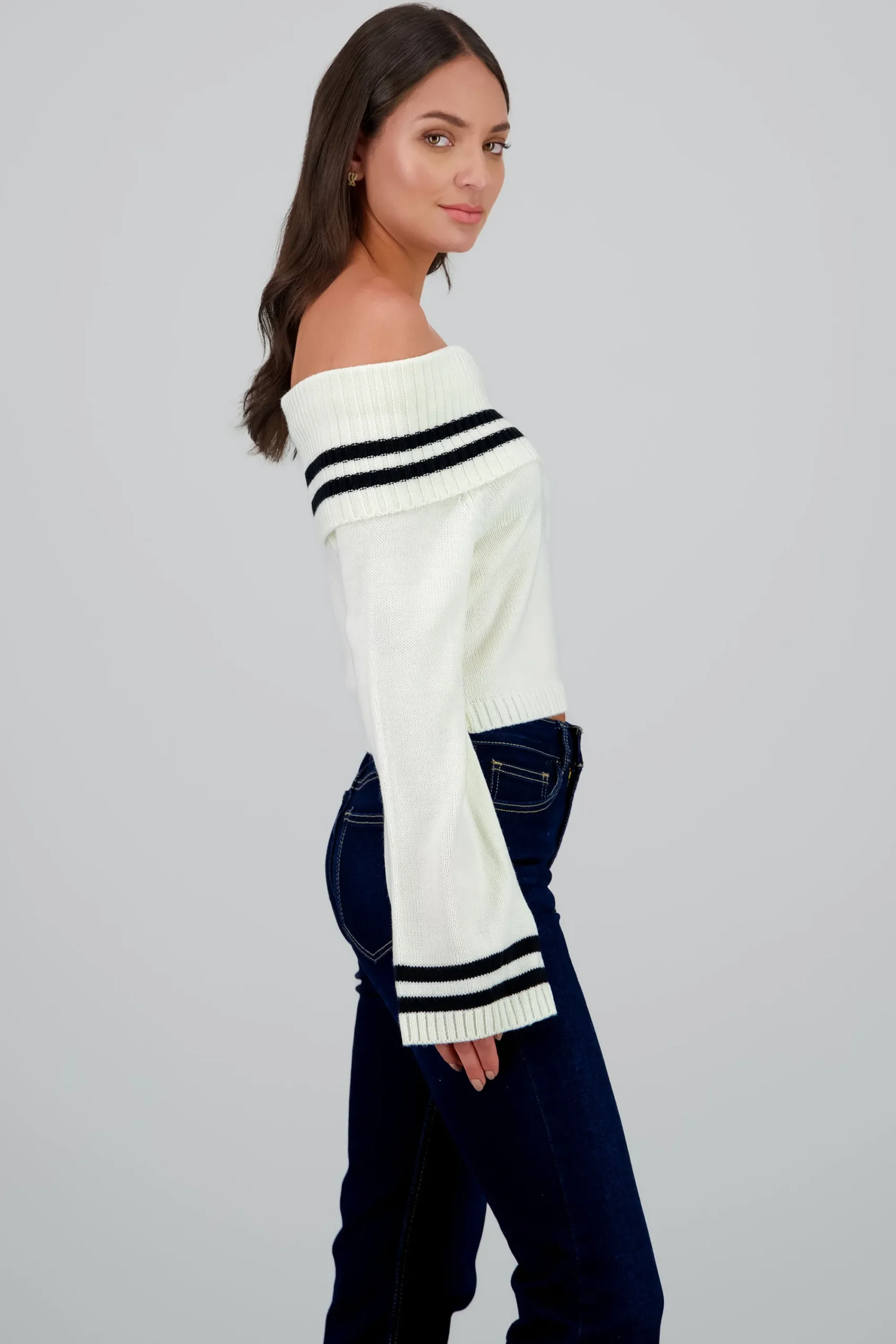 Shasa Striped Detail Badau Sweater