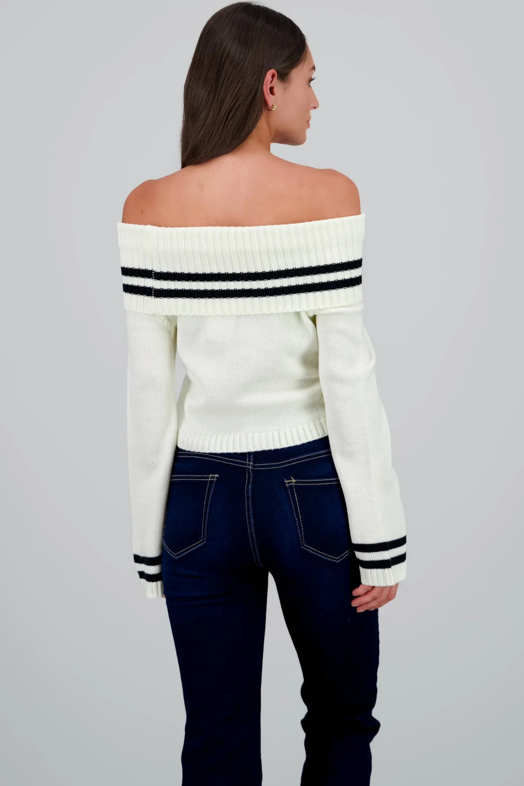 Shasa Striped Detail Badau Sweater