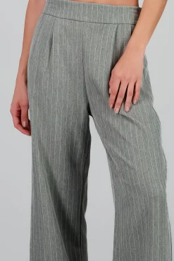 Shasa Striped Detail Straight Pants