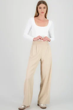 Shasa Striped Detail Straight Pants