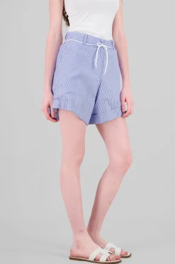Shasa Striped Drawstring Detail Shorts