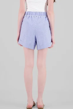 Shasa Striped Drawstring Detail Shorts