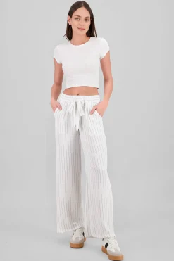 Shasa Striped Elastic Waist Pants