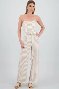 Shasa Striped Jumpsuit with Belt