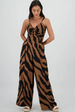Shasa Striped Jumpsuit with Knot Detail