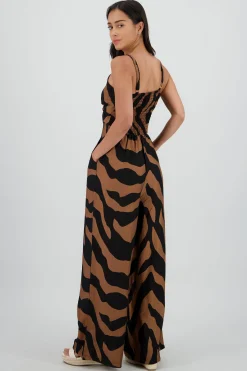 Shasa Striped Jumpsuit with Knot Detail