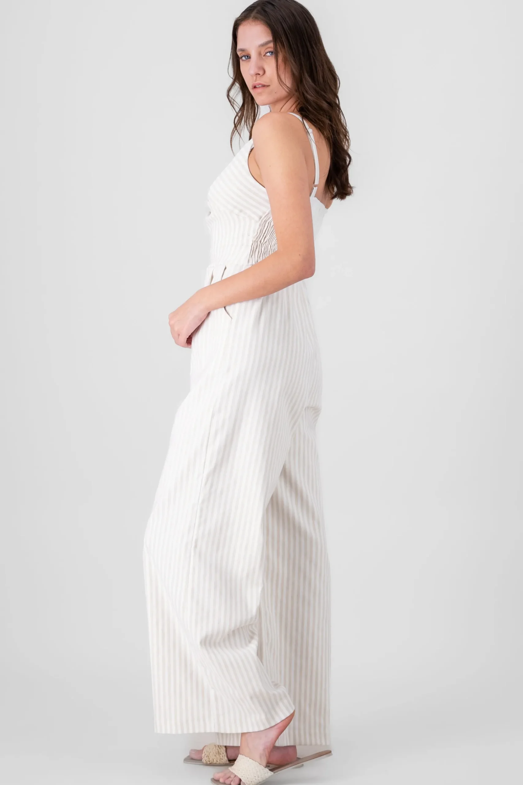 Shasa Striped Jumpsuit with Straps