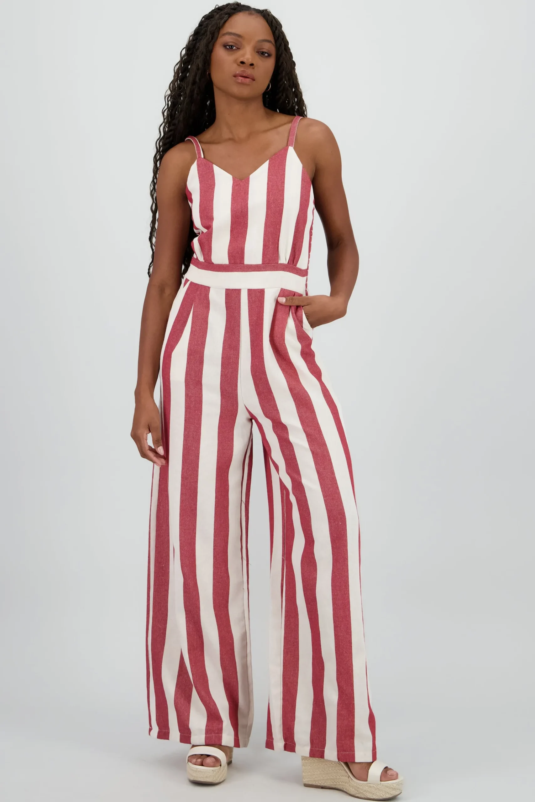 Shasa Striped Jumpsuit with Straps