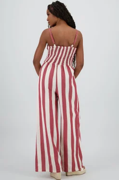 Shasa Striped Jumpsuit with Straps