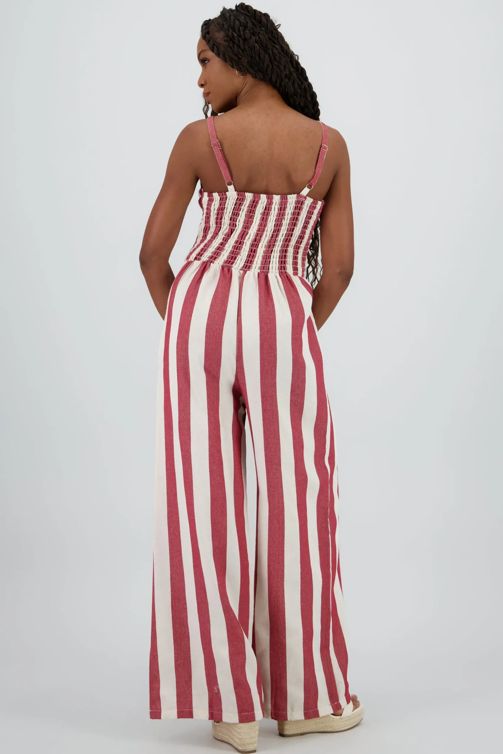Shasa Striped Jumpsuit with Straps