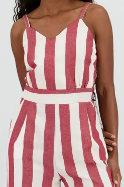 Shasa Striped Jumpsuit with Straps