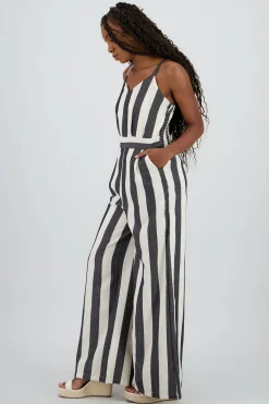 Shasa Striped Jumpsuit with Straps