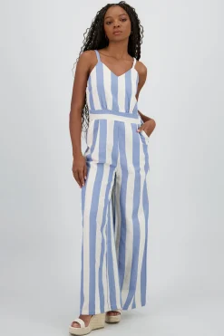 Shasa Striped Jumpsuit with Straps