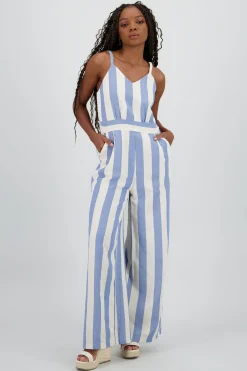 Shasa Striped Jumpsuit with Straps