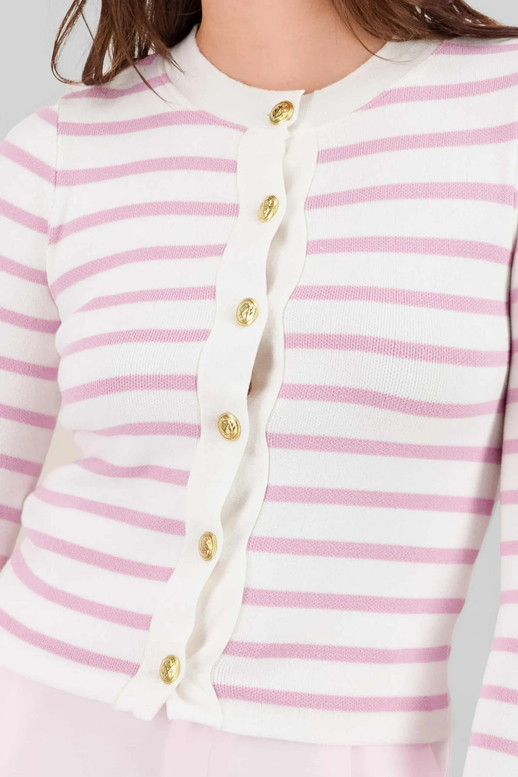 Shasa Striped Knit Cardigan