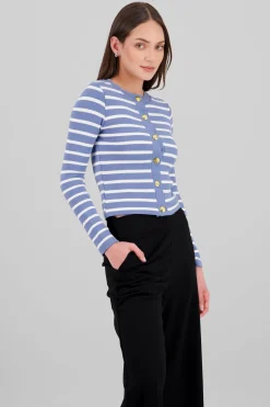 Shasa Striped Knit Cardigan