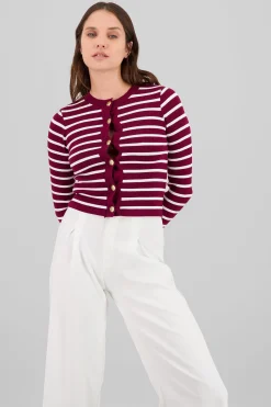 Shasa Striped Knit Cardigan