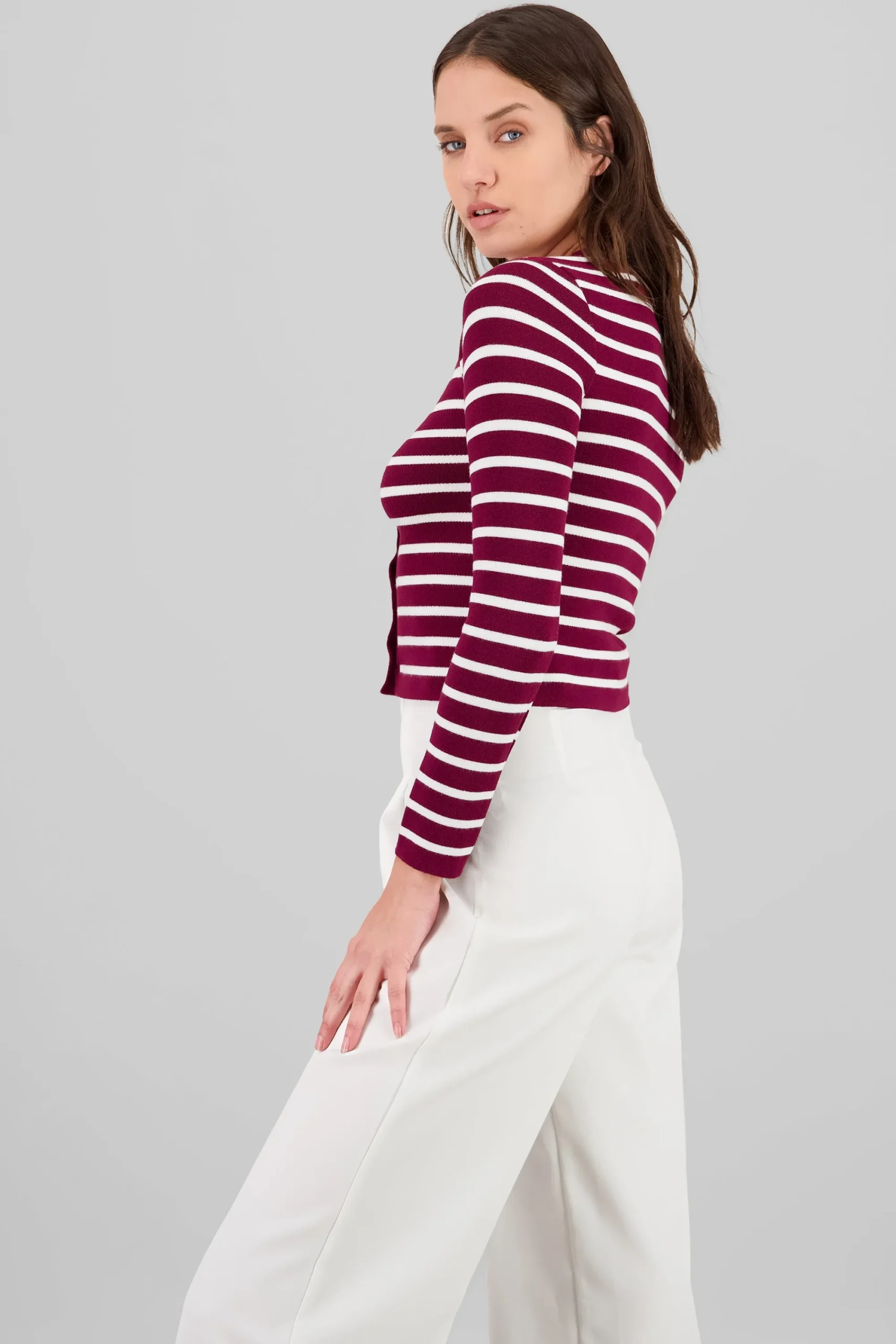 Shasa Striped Knit Cardigan