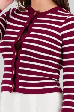 Shasa Striped Knit Cardigan