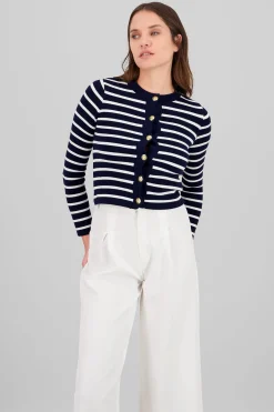Shasa Striped Knit Cardigan
