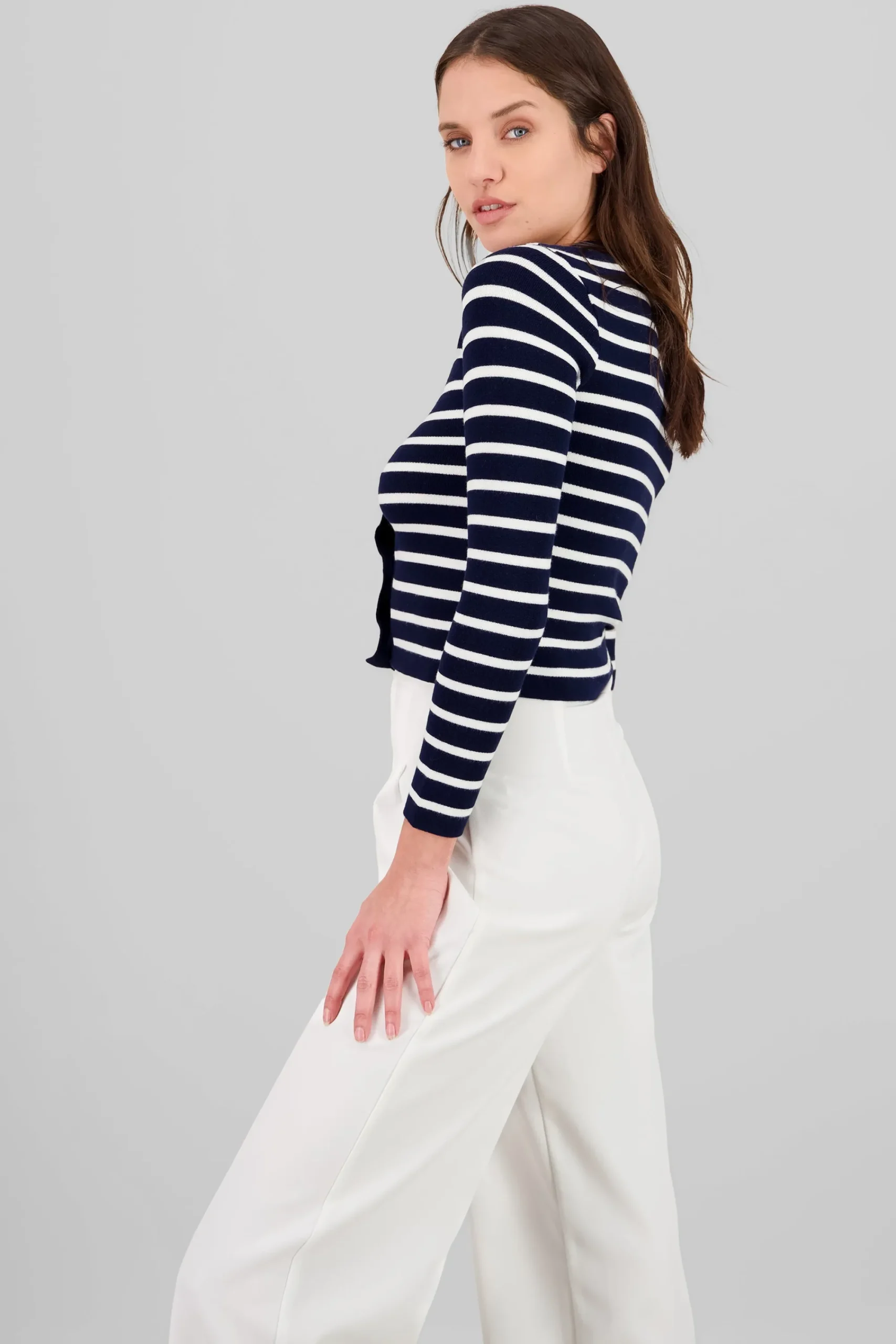Shasa Striped Knit Cardigan