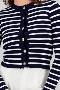 Shasa Striped Knit Cardigan
