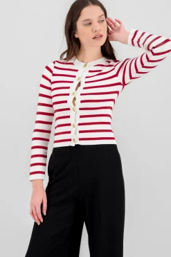 Shasa Striped Knit Cardigan