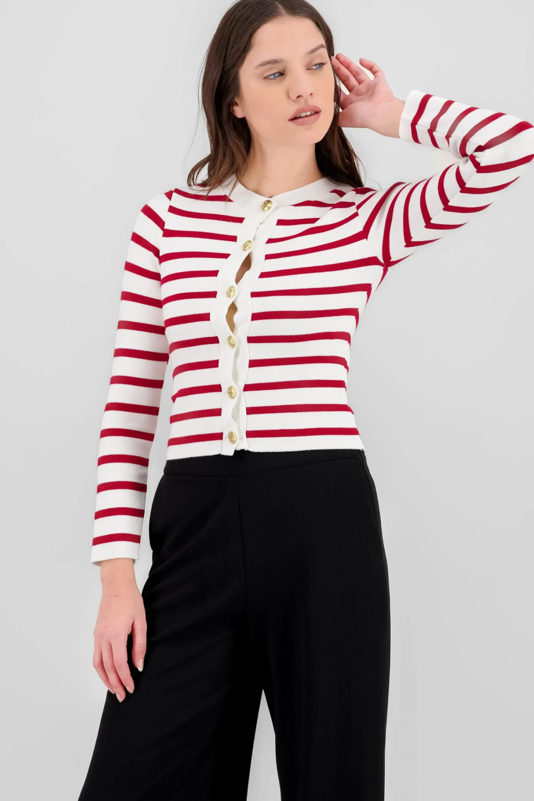Shasa Striped Knit Cardigan