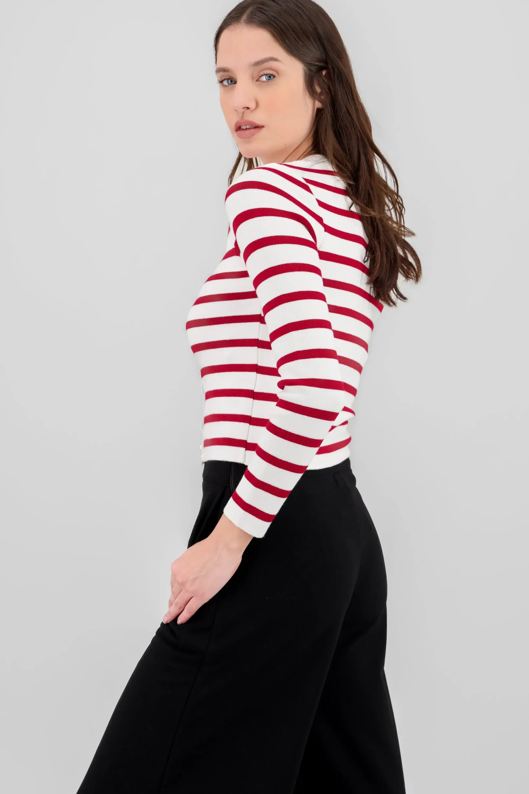 Shasa Striped Knit Cardigan