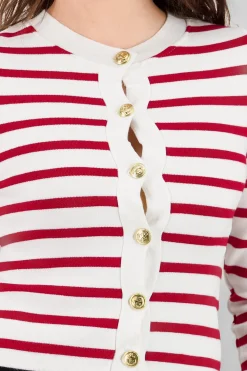 Shasa Striped Knit Cardigan