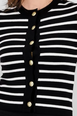 Shasa Striped Knit Cardigan