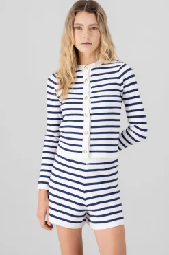 Shasa Striped Knit Cardigan