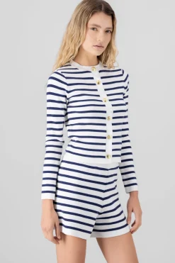 Shasa Striped Knit Cardigan