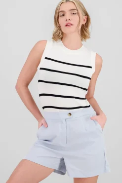 Shasa Striped knit vest