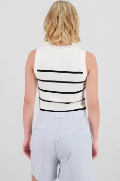 Shasa Striped knit vest