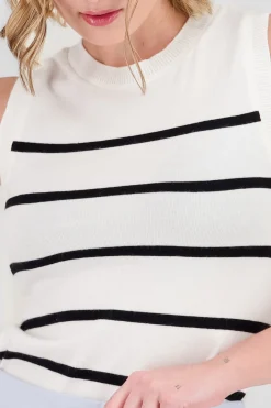 Shasa Striped knit vest