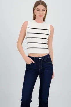 Shasa Striped Knit Vest