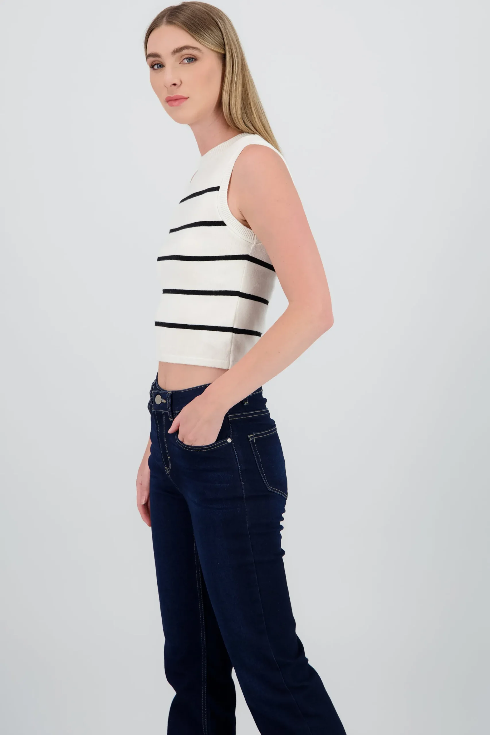 Shasa Striped Knit Vest