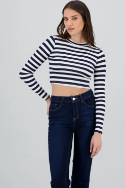 Shasa Striped Long Sleeve Blouse